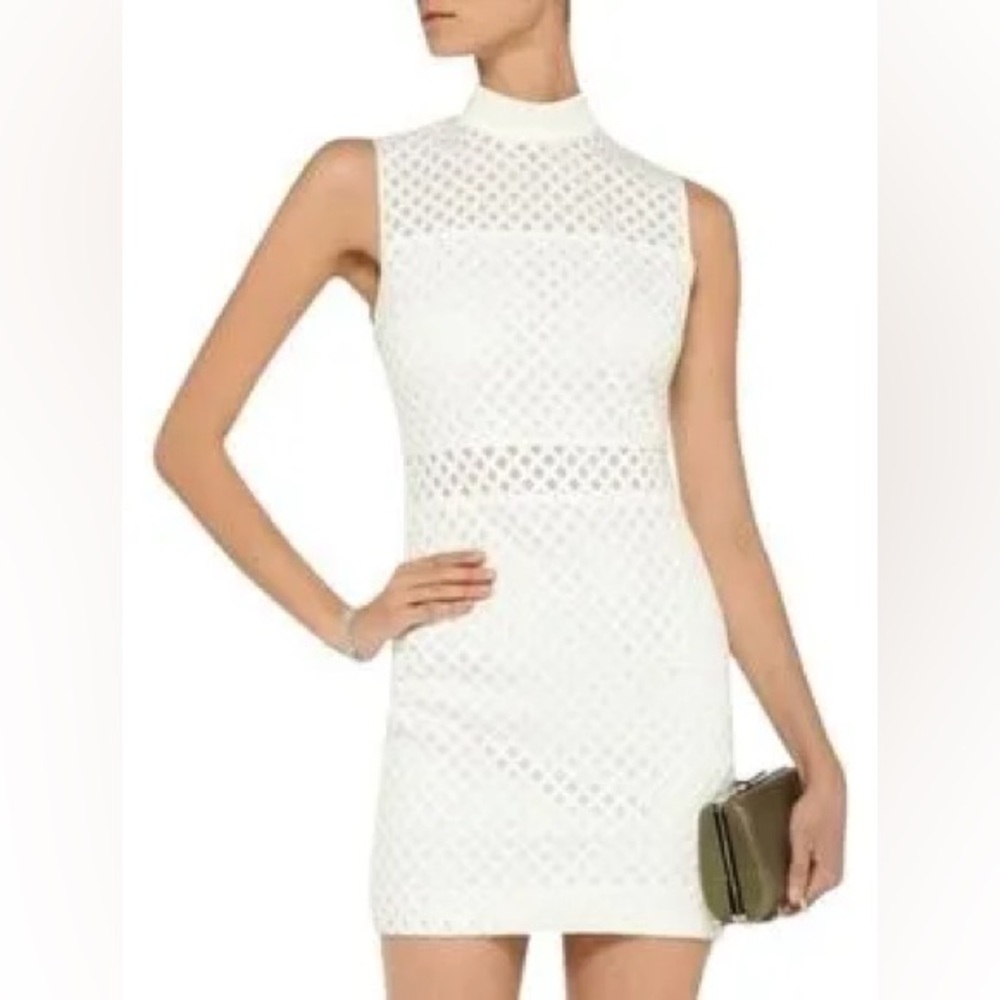 Elizabeth and James Neri White Cutout Mesh Dress, US 6